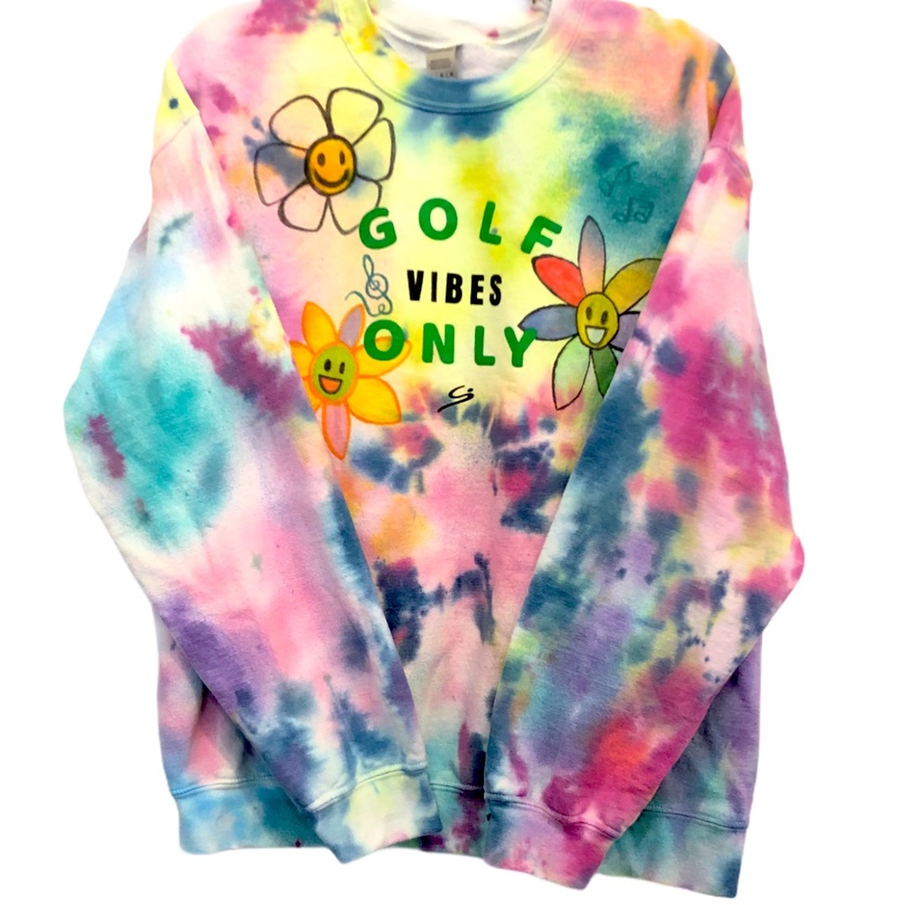 Tye Dye Graphic golf crewneck sweatshirt